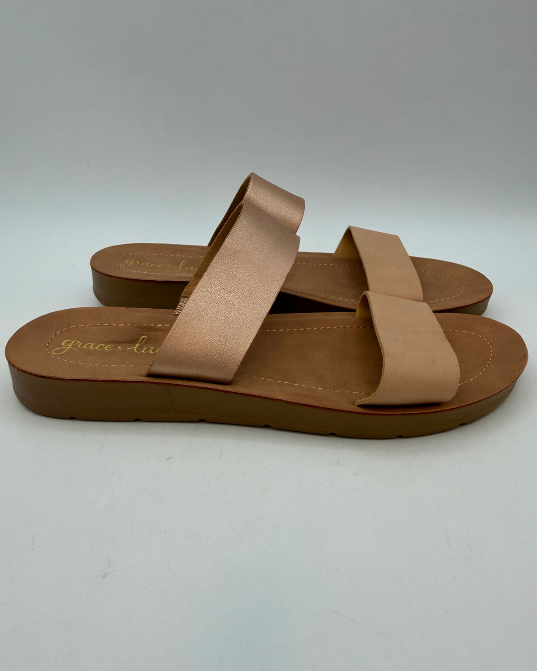 Tan Two Strap Sandals - Size 5.5/6