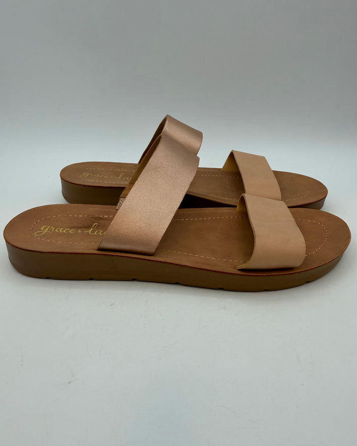 Tan Two Strap Sandals - Size 5.5/6
