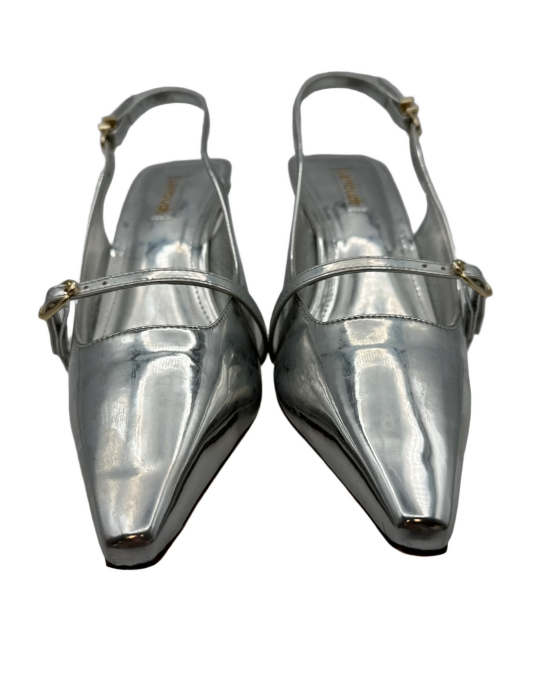 Silver Patent Leather Kitten Heel - Size 6, 8.5 and 9