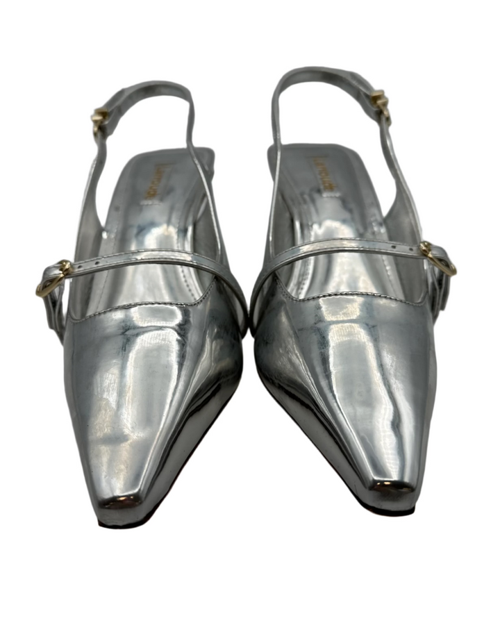 Silver Patent Leather Kitten Heel - Size 6, 8.5 and 9