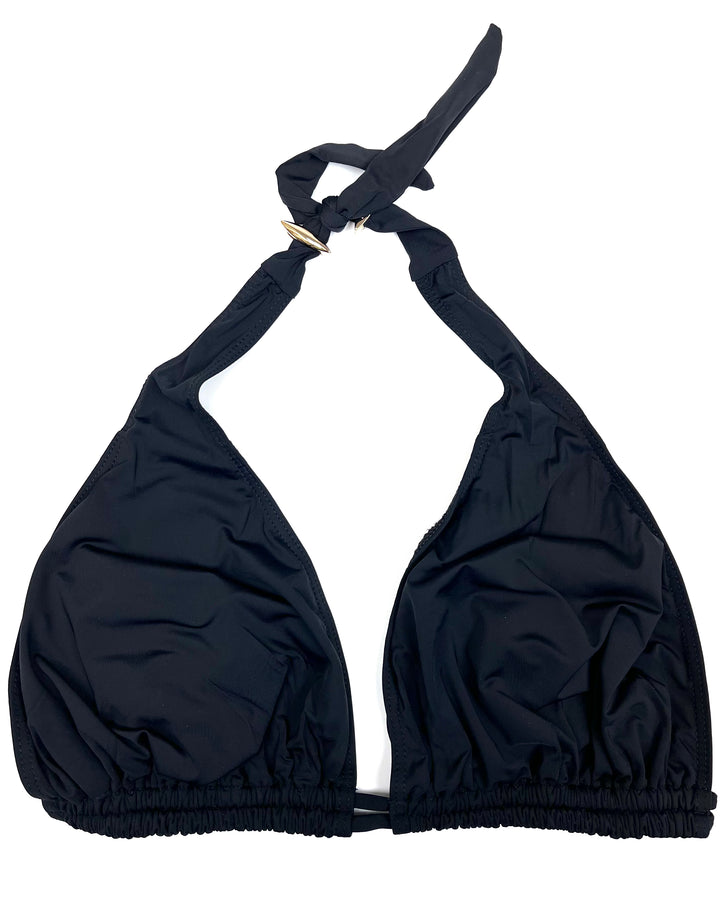 Black Double String Multi Wear Bikini Top - Large