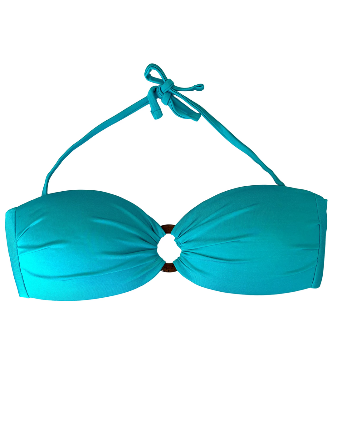 Bright Teal Ring Bandeau Bikini Top - Small and Large