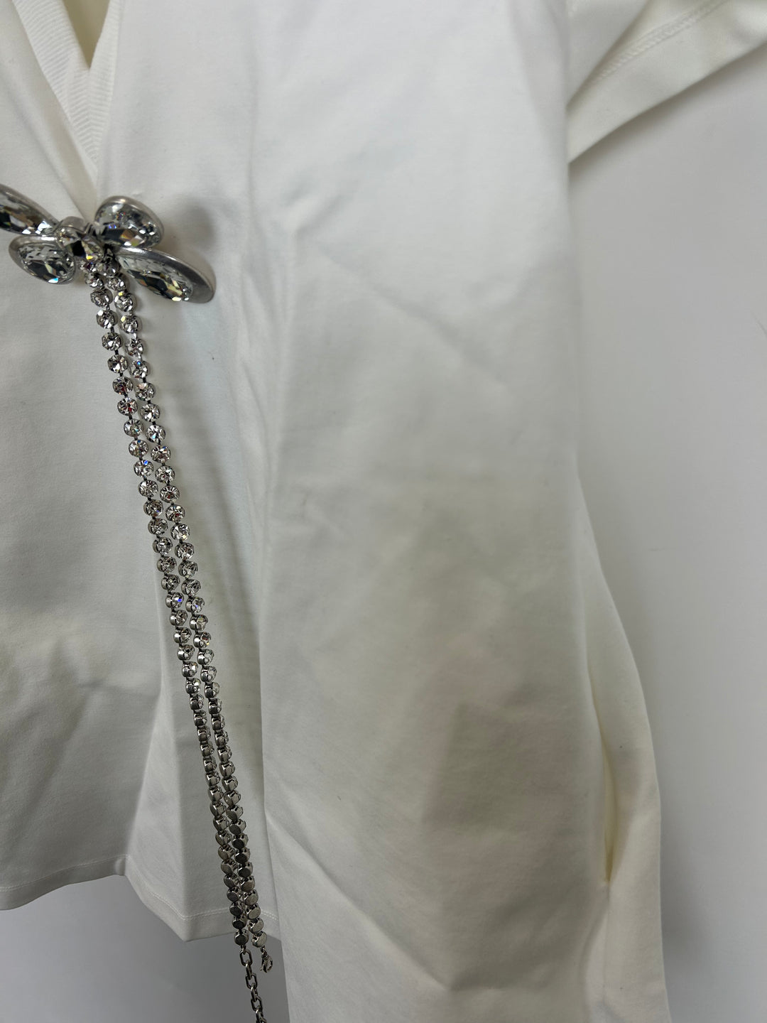 White Fringe Stone T-Shirt Dress - Size 6/8