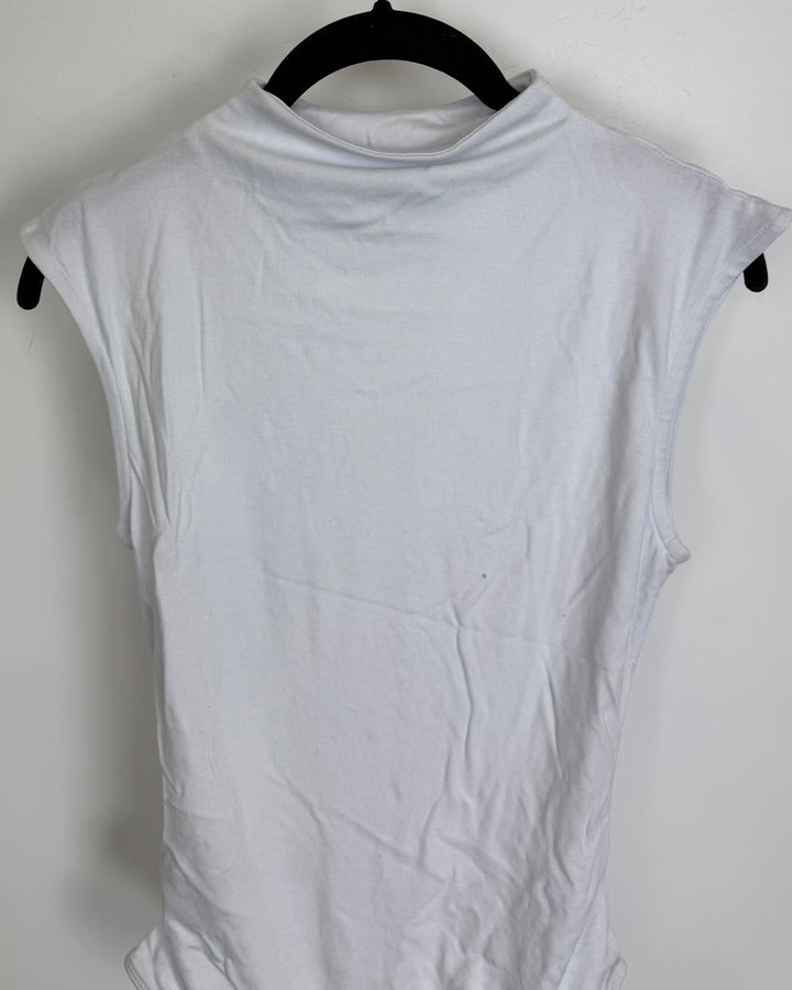 White High Neckline Bodysuit Top - Size 4/6