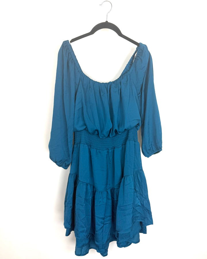 Dark Teal Smocked Dress - Size 4/6