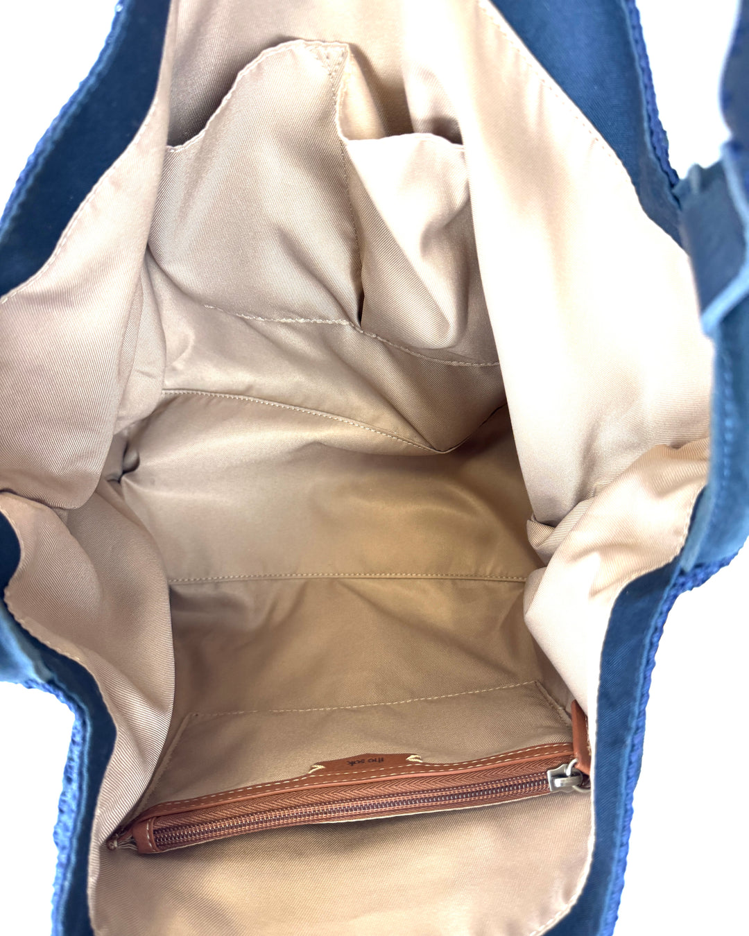 Blue Embroidered Tote Bag