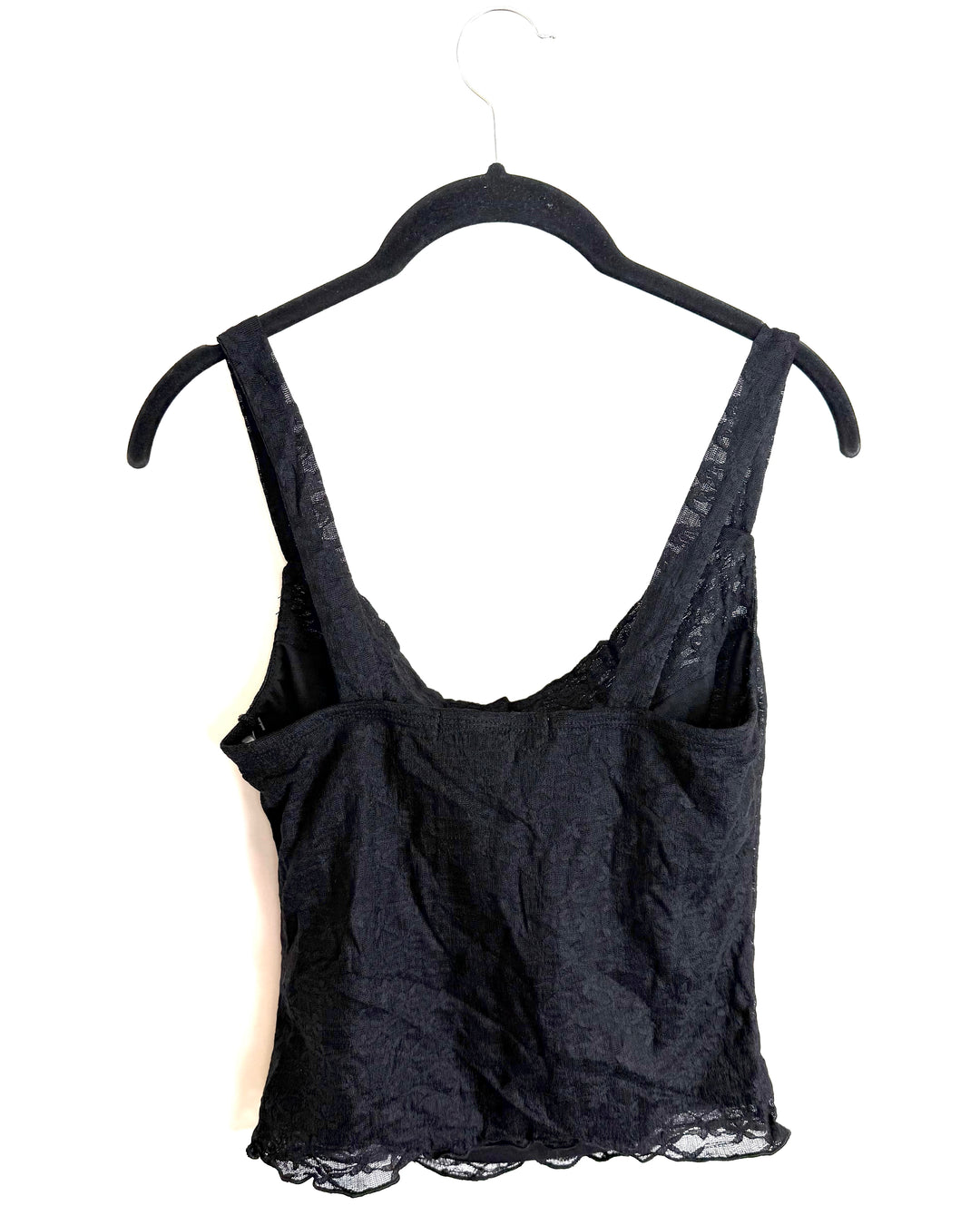 Black Cowl Lace Neck Top - Size 2/4