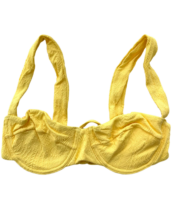 Yellow Embossed Underwire Bikini Top - XL and XXL