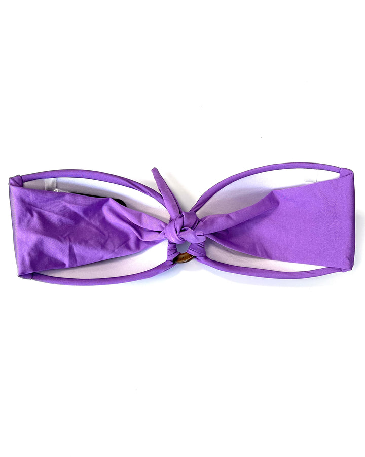 Bright Purple Ring Bandeau Bikini Top - Small