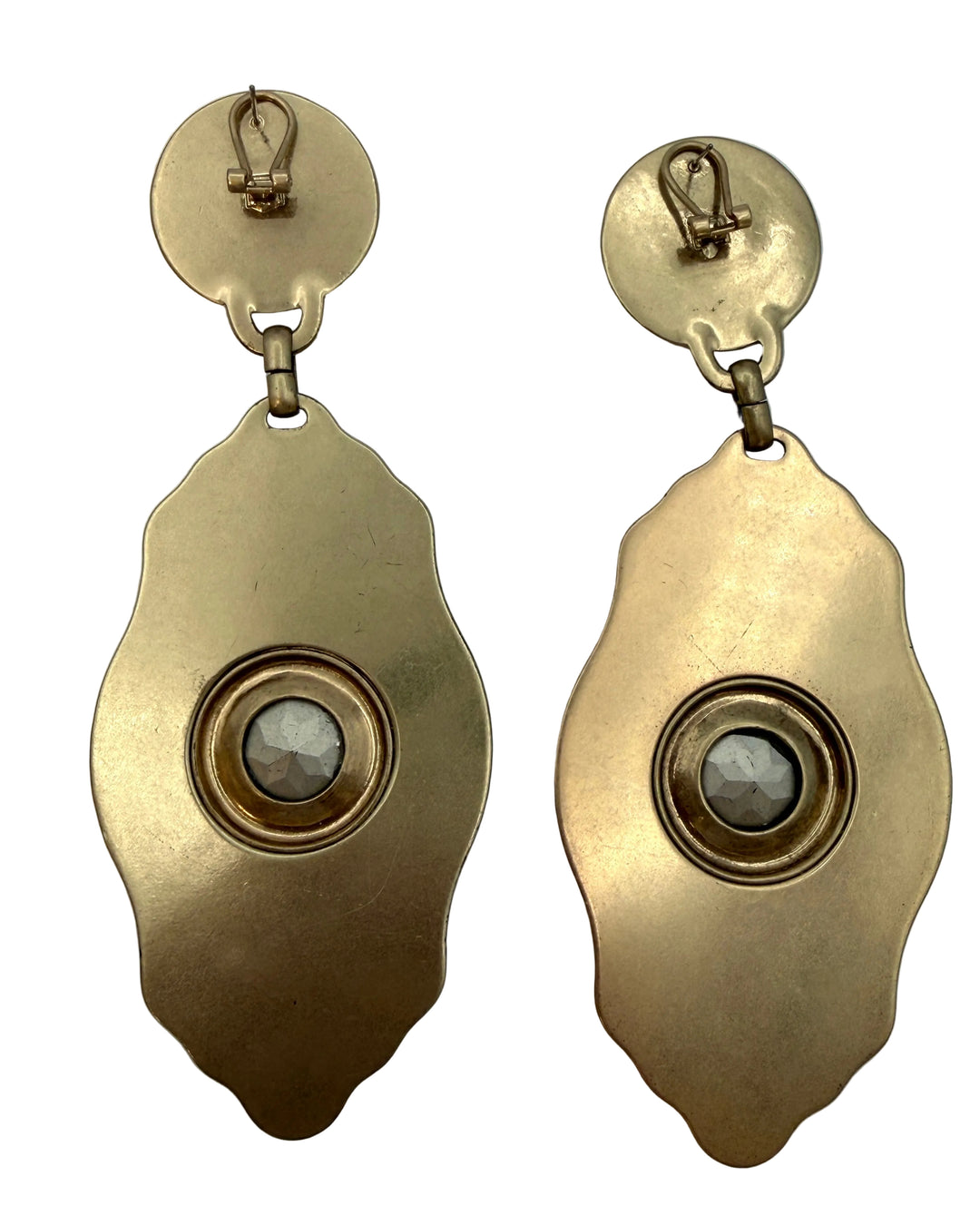 Oversized Gold and Silver Drop Earrings