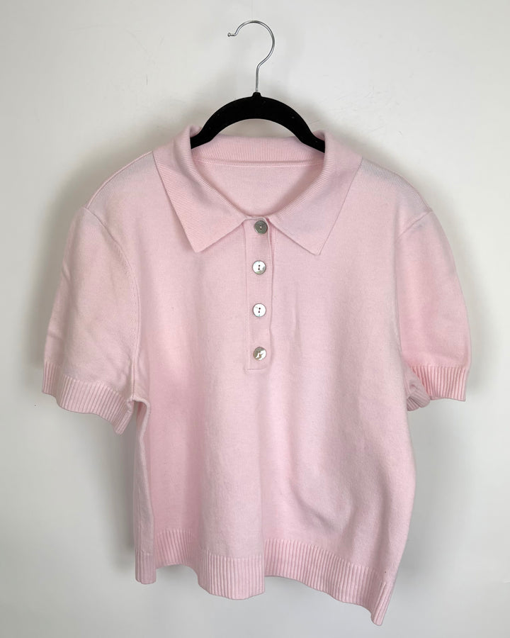 Pink Short Sleeve Sweater - Size 4/6