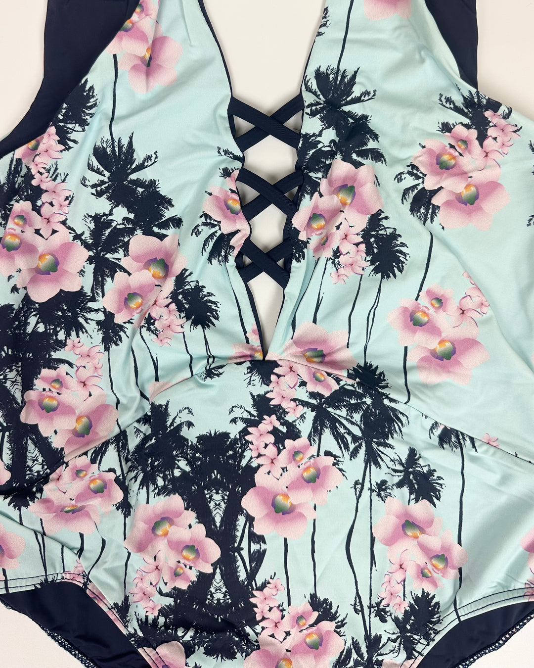 Sky Blue Floral Crisscross One Piece - Size 2/4