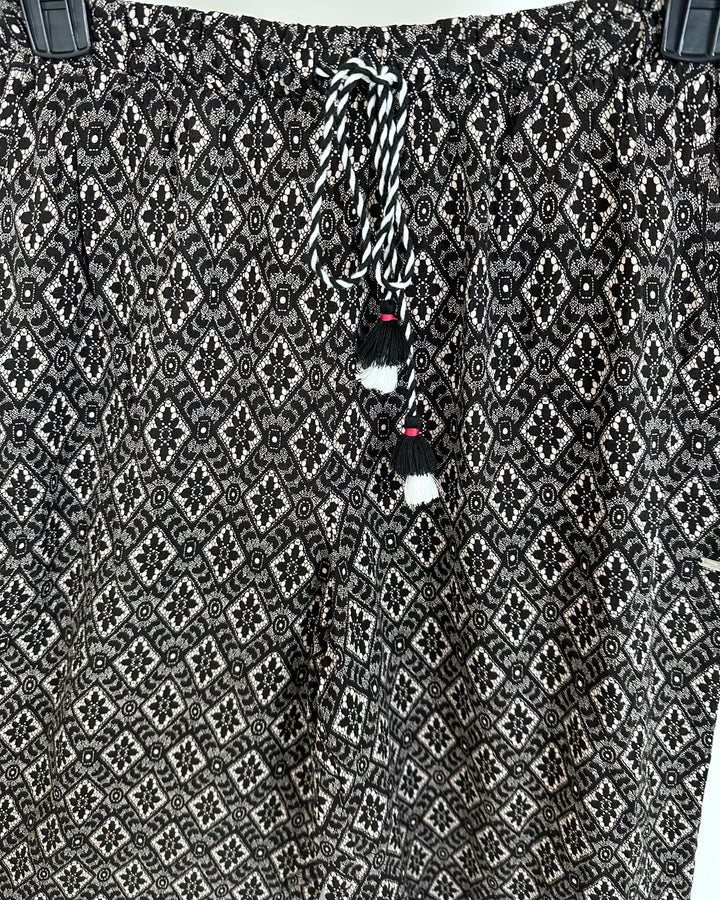 Black Floral Lace Print Pajama Bottoms - Size 4/6