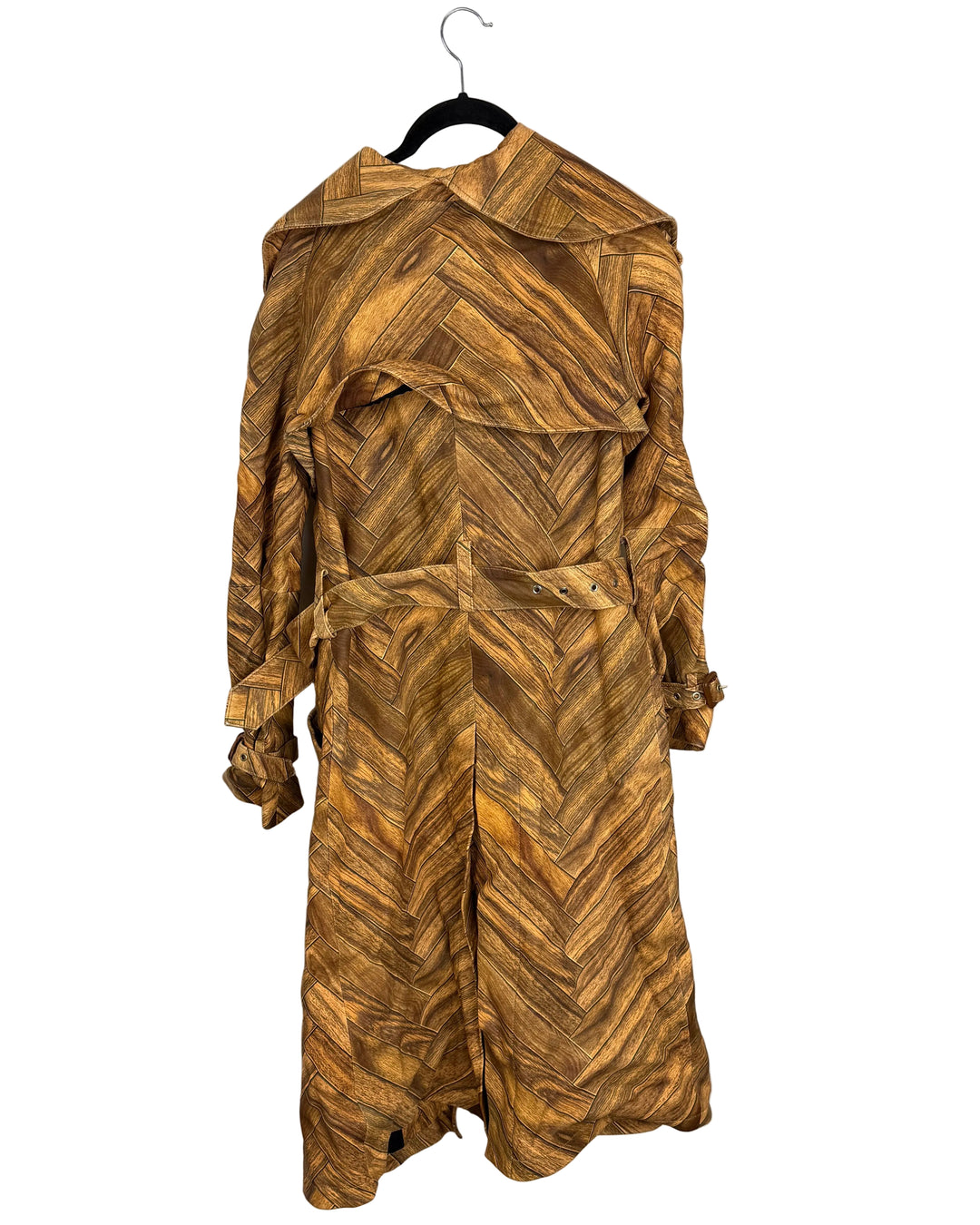 Wooden Print Trench Coat - Size 4/6