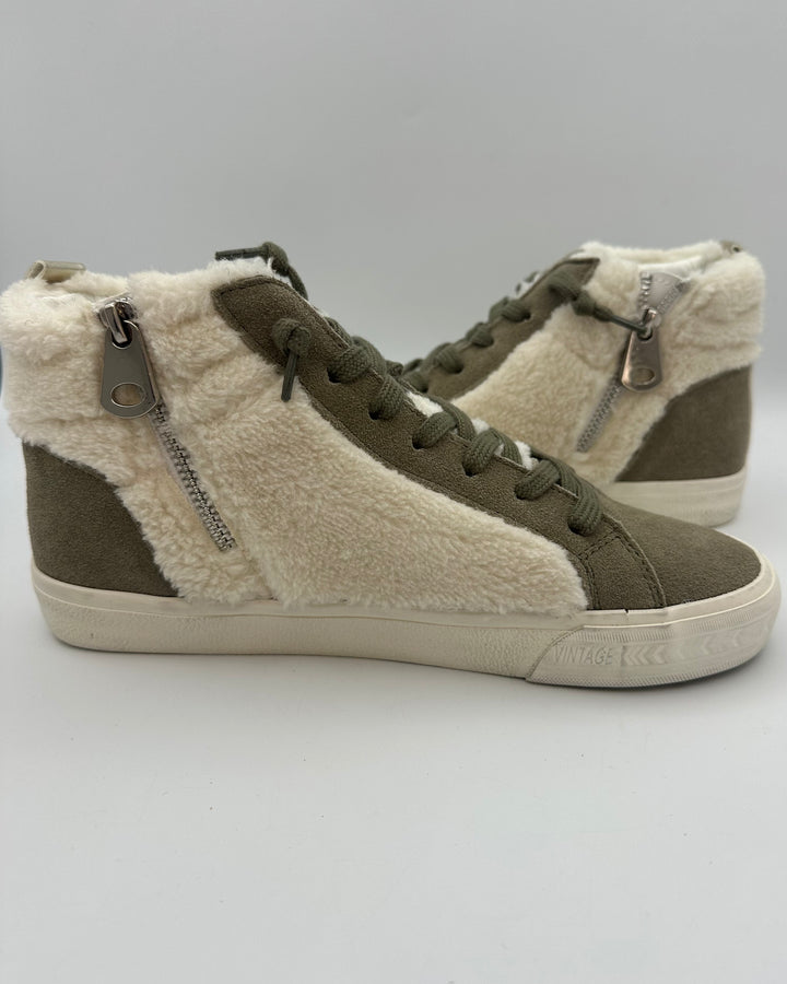 Olive Green High Top Sneakers - Size 8.5