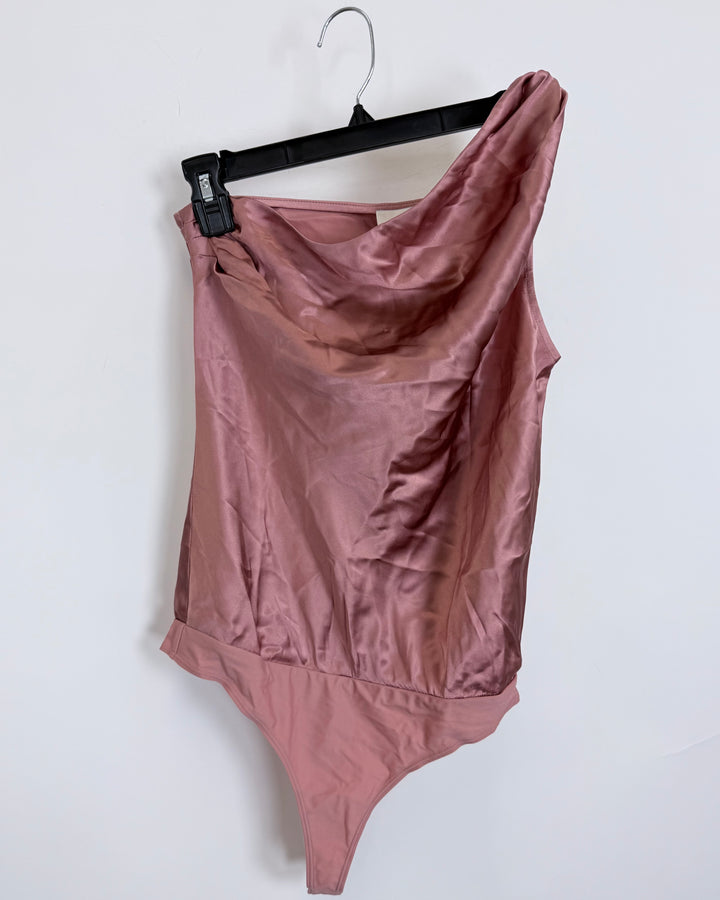 Blush Pink One-Shoulder Bodysuit - Size 4/6