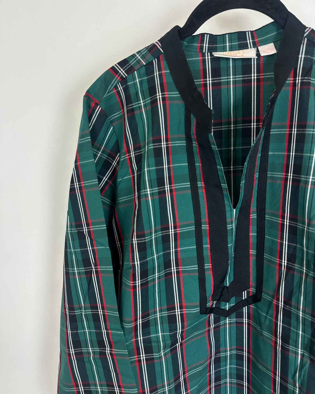 Green Holiday Plaid Tunic Top - Size 6/8