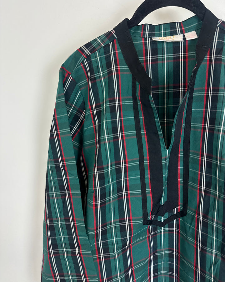 Green Holiday Plaid Tunic Top - Size 6/8