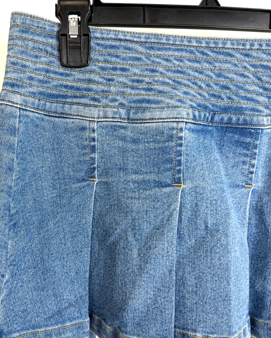 Light Denim Pleated Mini Skort - Size 6