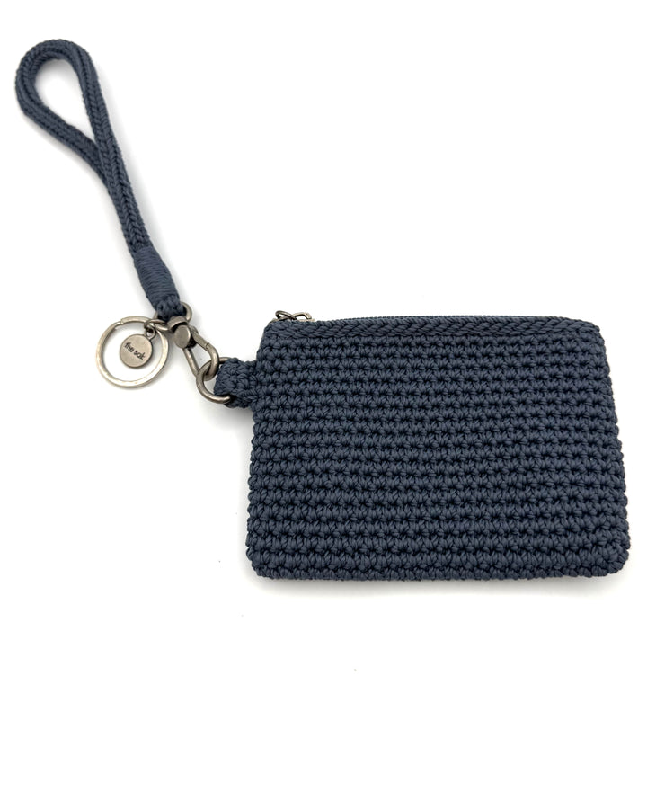 Blue Crochet Keychain Wristlet
