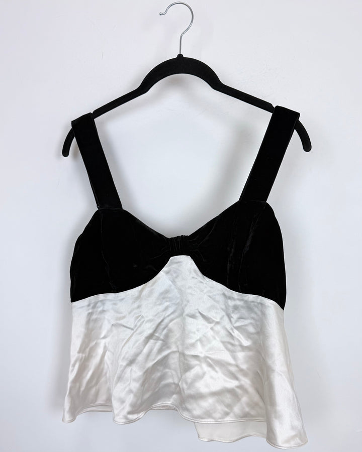 Black & White Velvet Top - Size 6