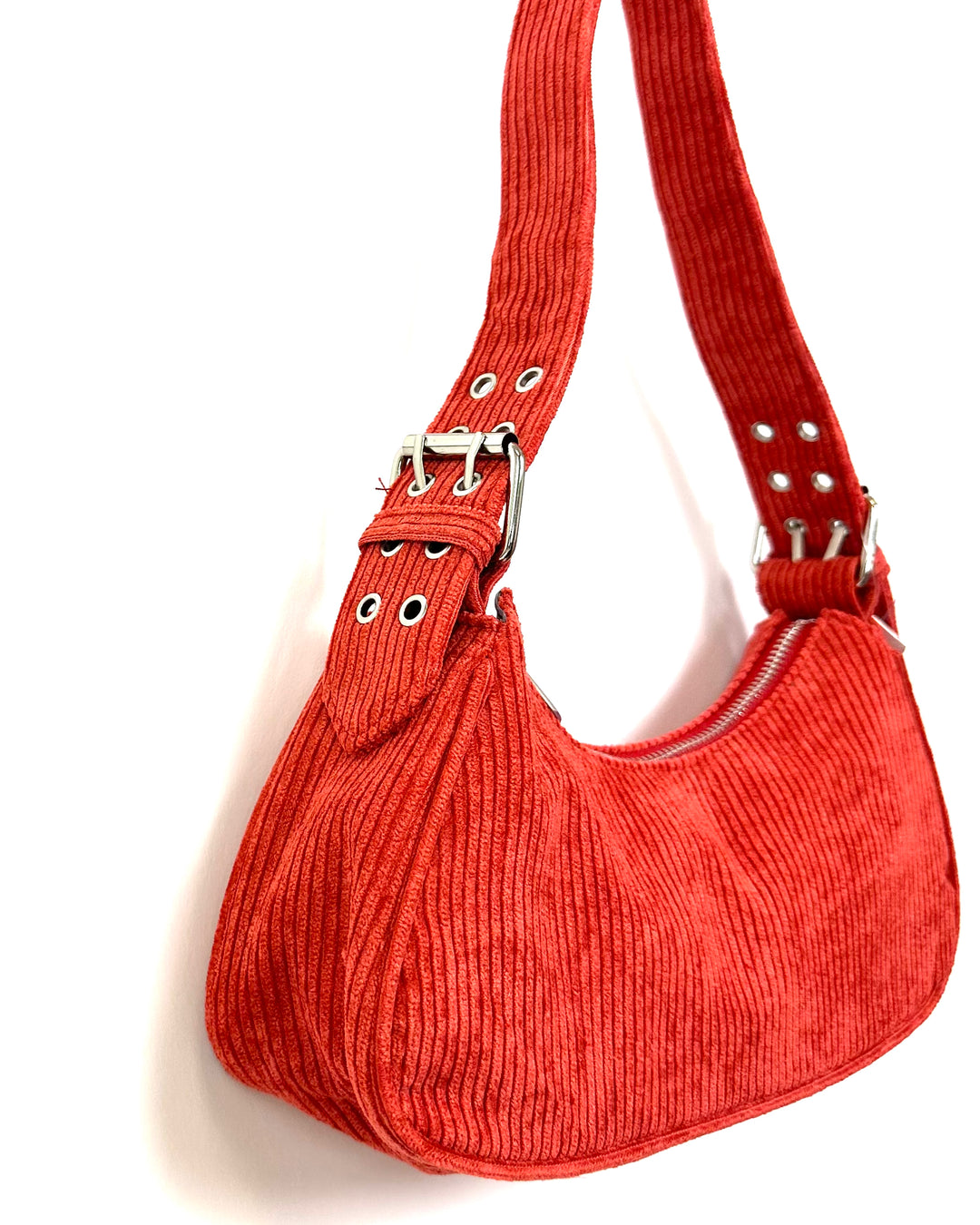 Orange Corduroy Shoulder Bag