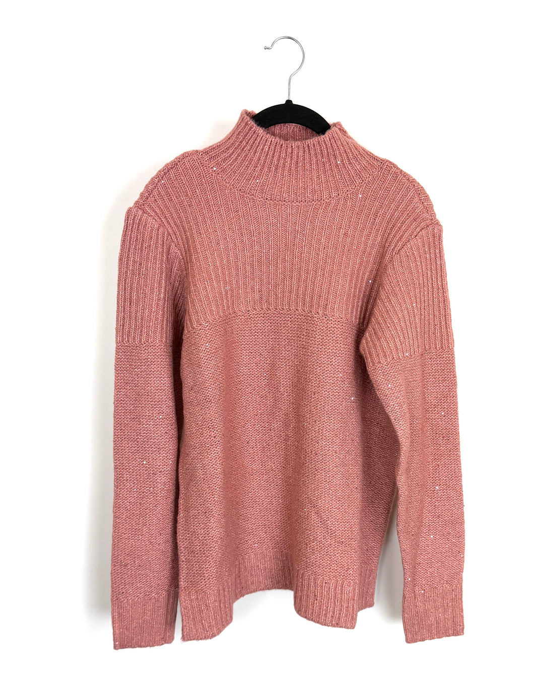 Muted Pink Sequin Turtleneck Sweater - Size 6/8
