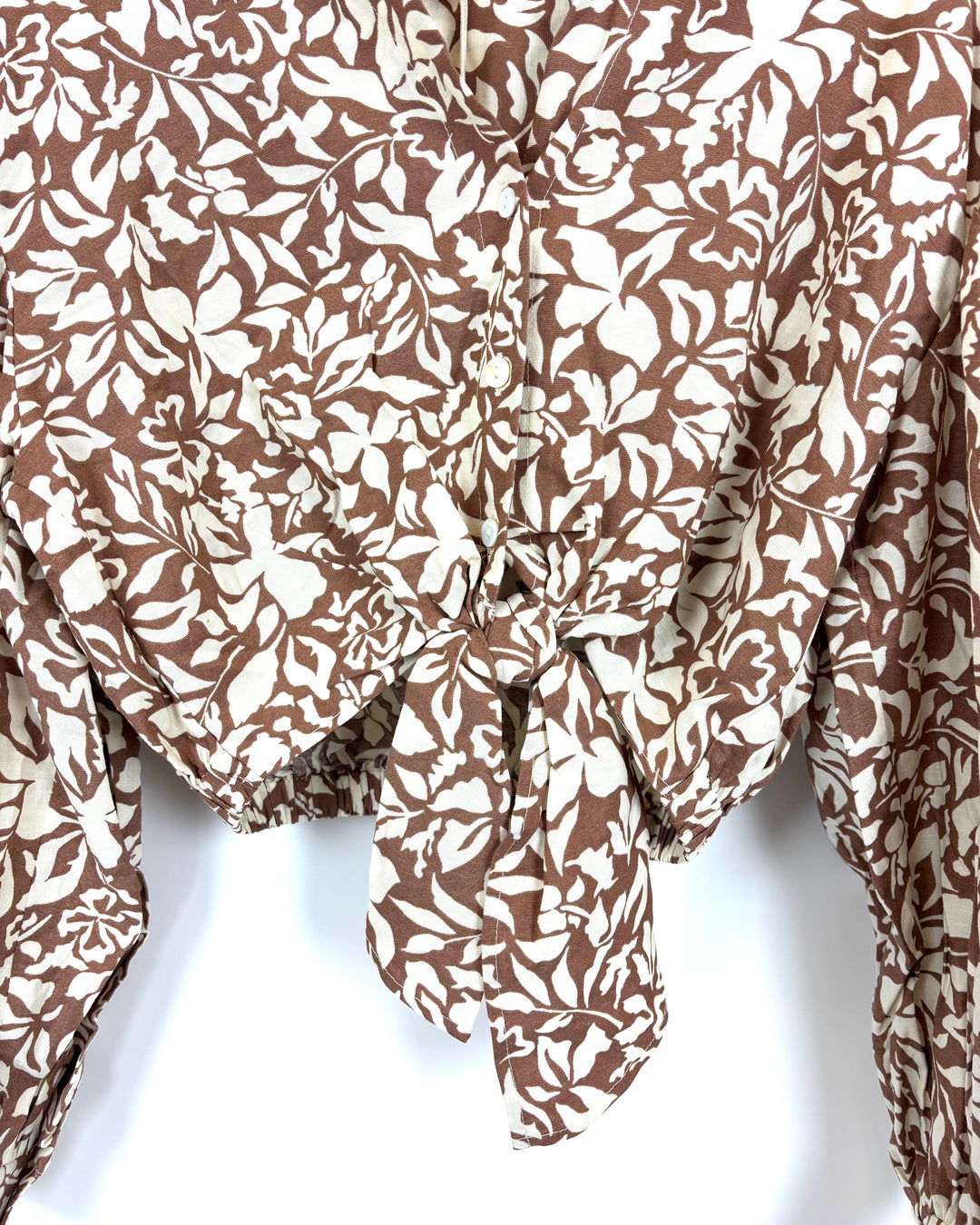 Cropped Long Sleeve Blouse - Small
