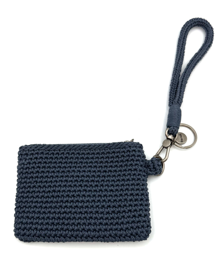 Blue Crochet Keychain Wristlet