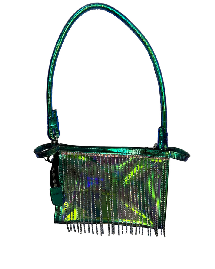 Blue Duochrome Transparent Rhinestone Bag