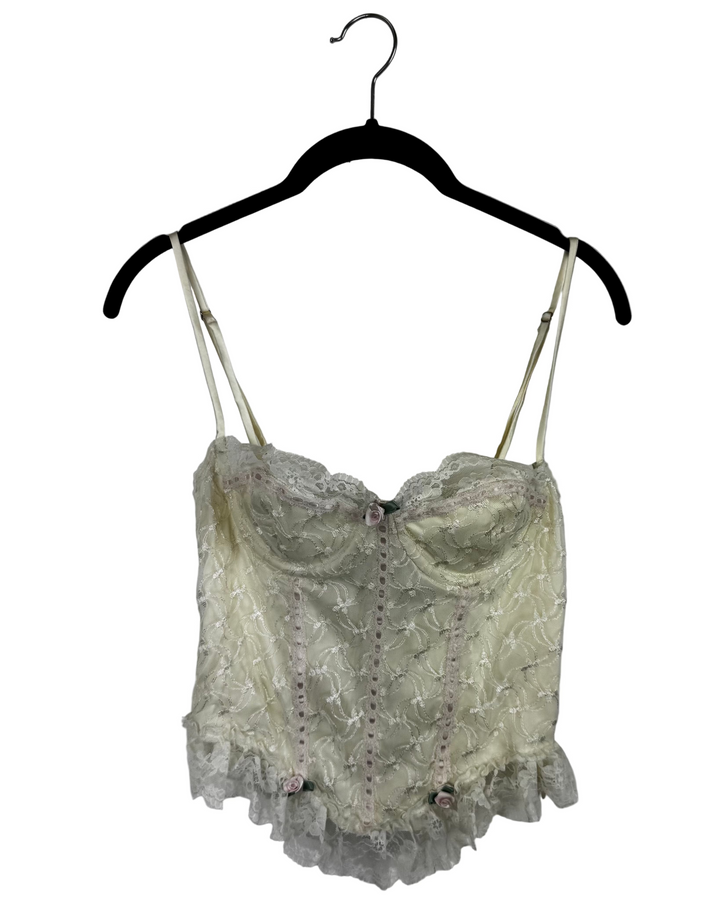 Majorelle Ivory Lace Corset Top - Small