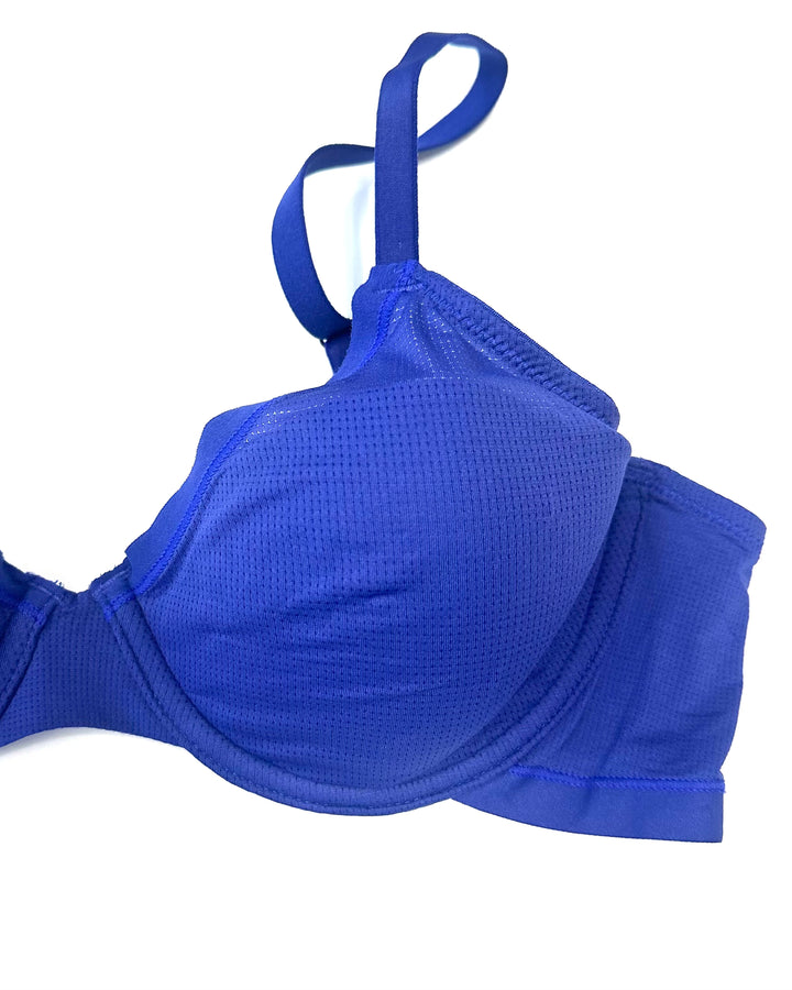 Royal Purple Mesh Overlay Bra - 34B