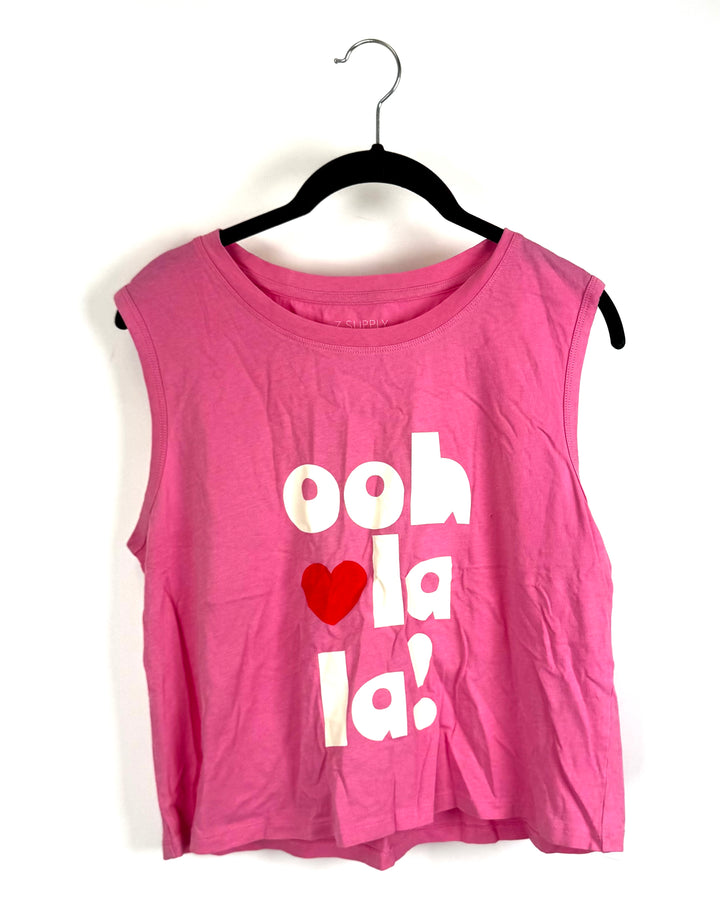 Ooh La La Pink Tank Top- Small