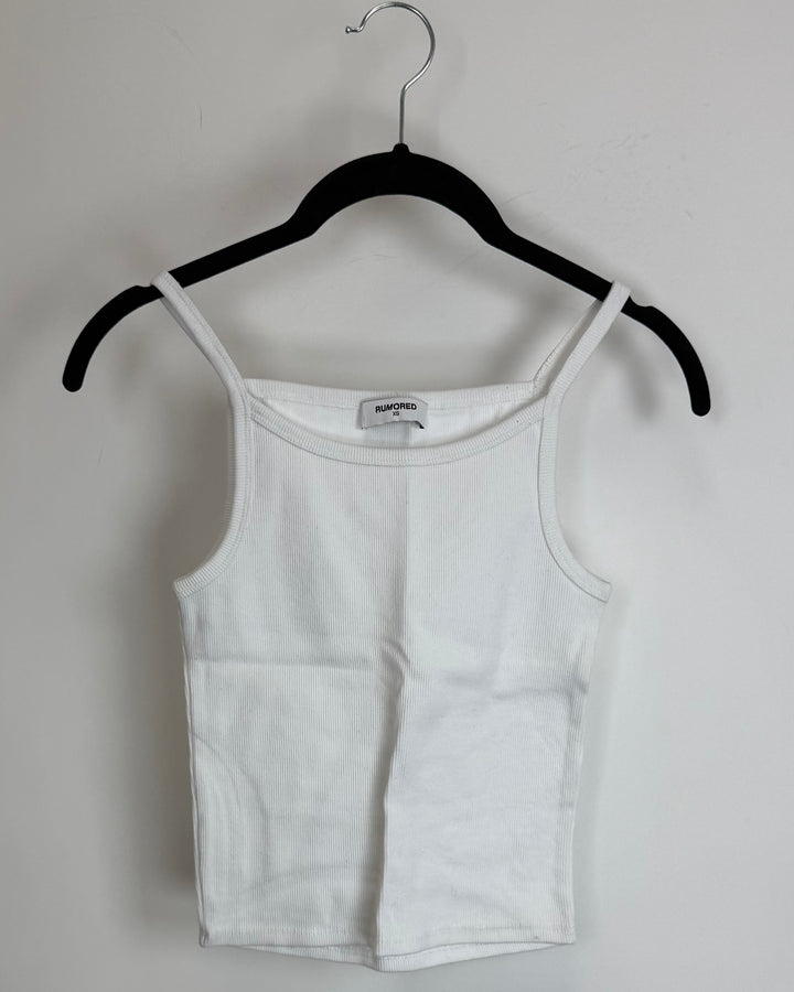 White Ribbed Tank Top - Size 00/0