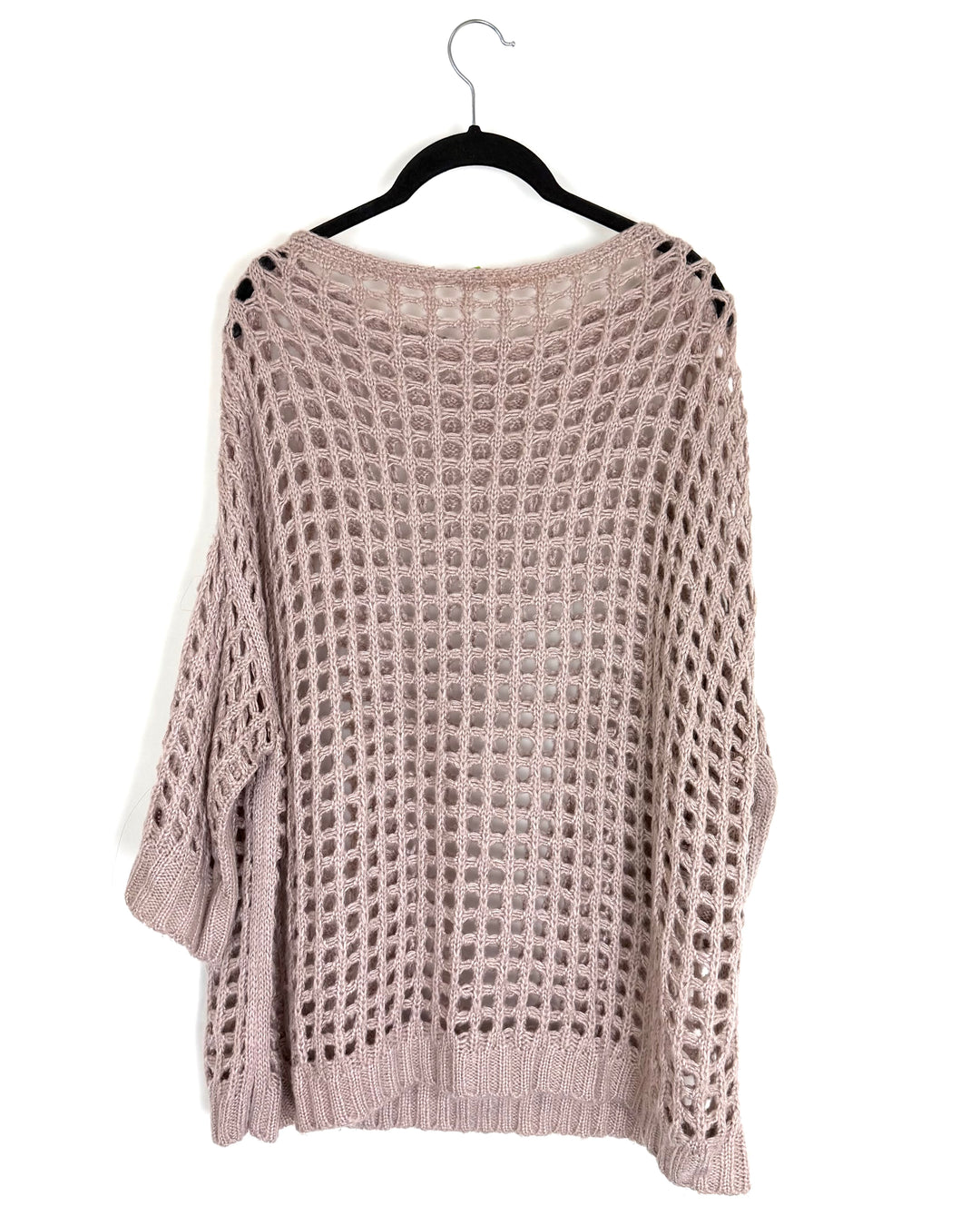 Brown Open Knit Cropped Sleeve Top - Size 10/12