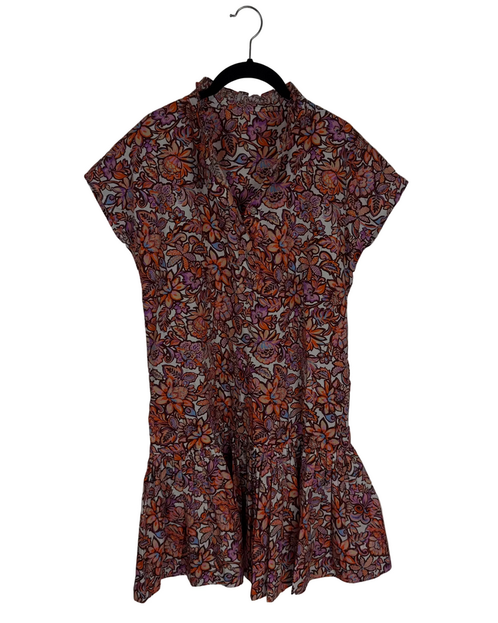 Orange Floral Dress - Size 8/10