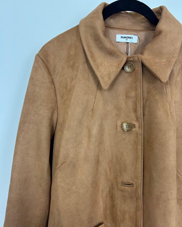 Caramel Brown Soft Jacket - Size 6/8