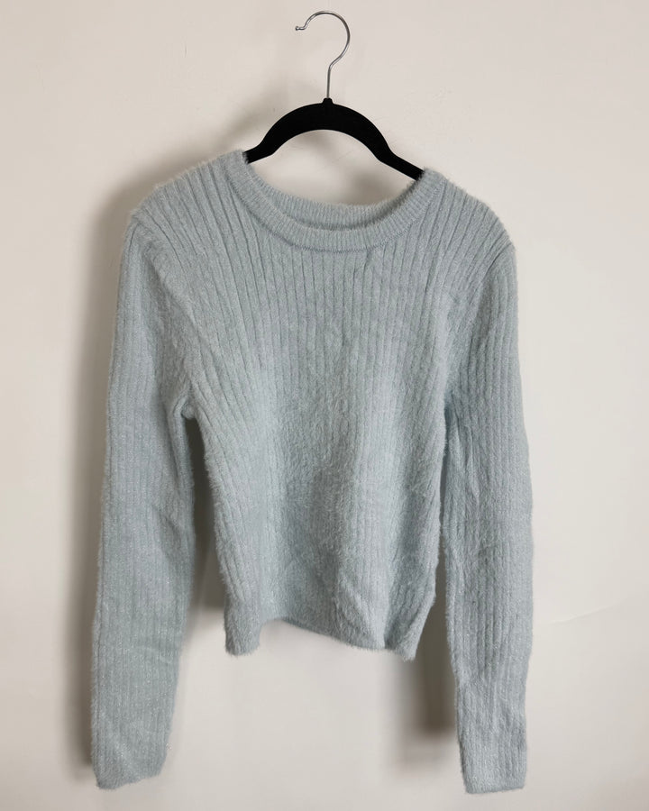 Pale Blue Metallic Sweater - Size 0/2