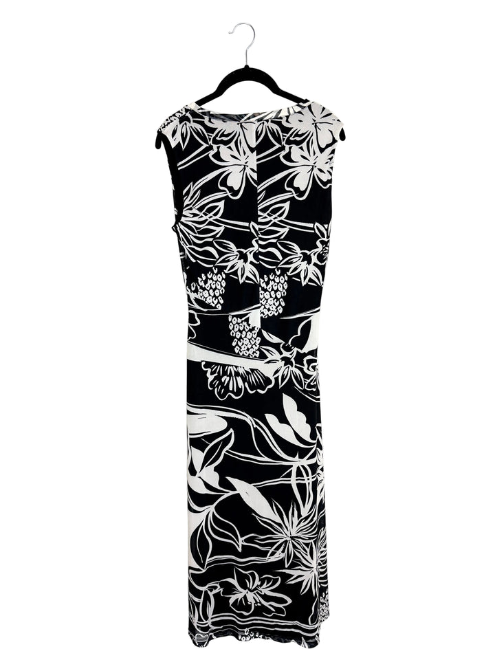 Black and White Abstract Print Dress - Size 4/6