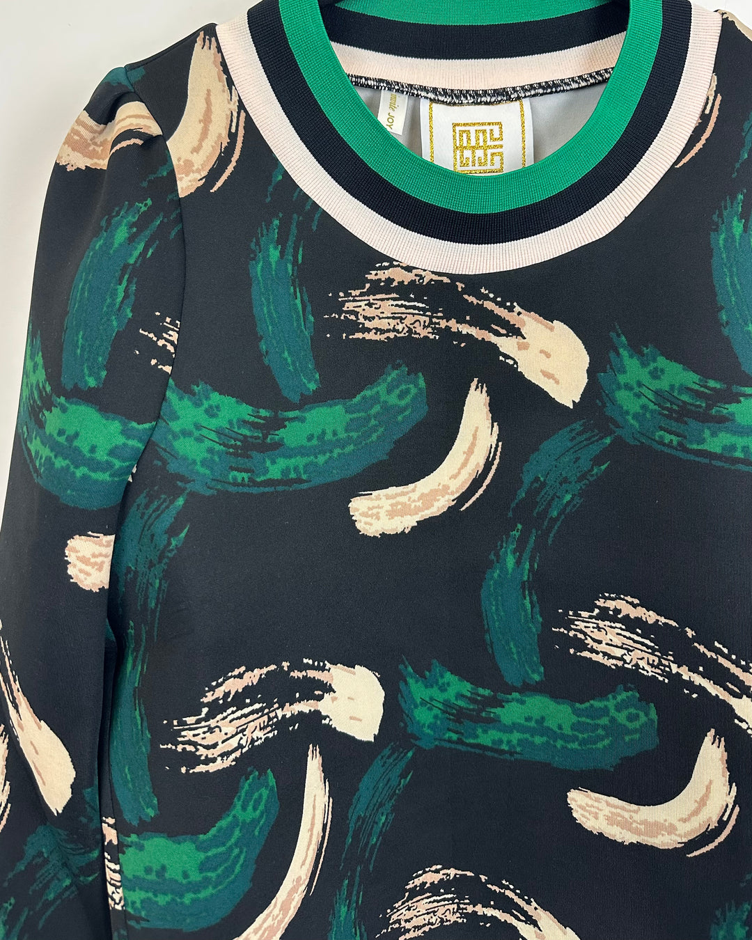 Black Printed Scuba Top - XXS, XS, S, M, L, XL