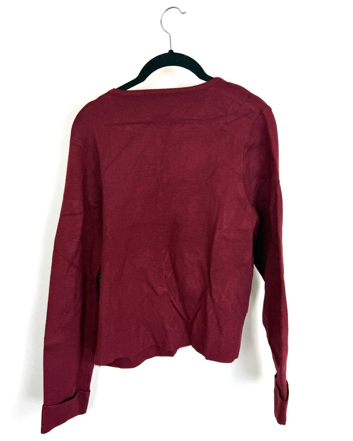 Maroon Button Up Sweater- Size 2/4
