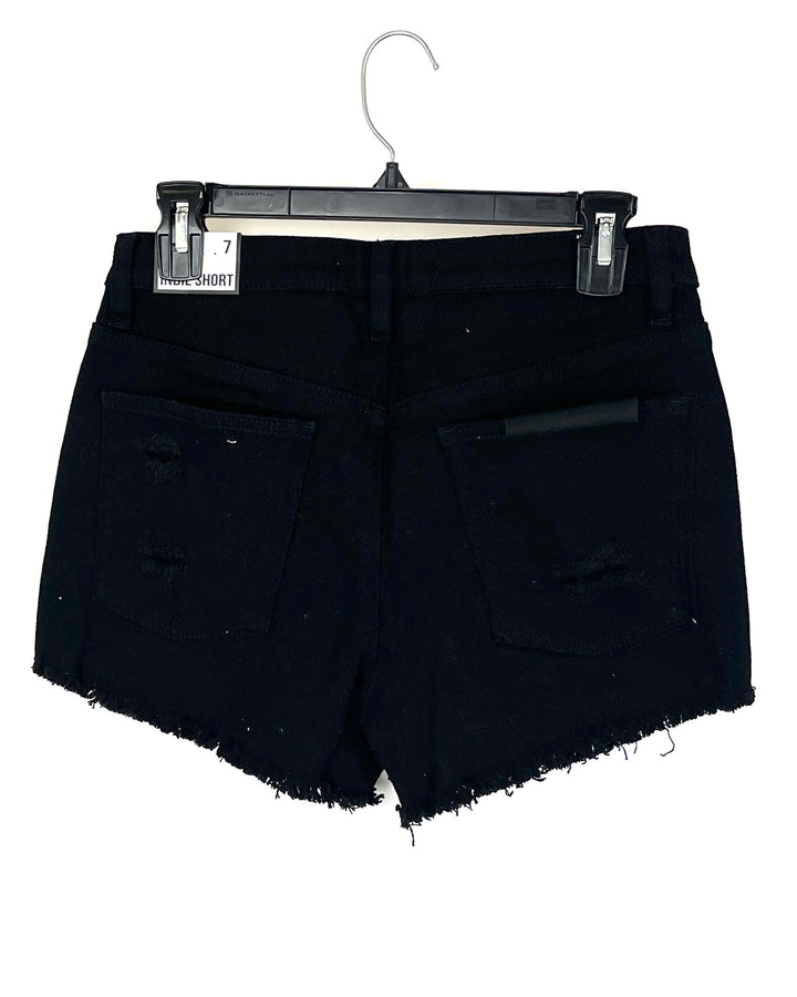 Ripped Black Denim Shorts - Size 2/4