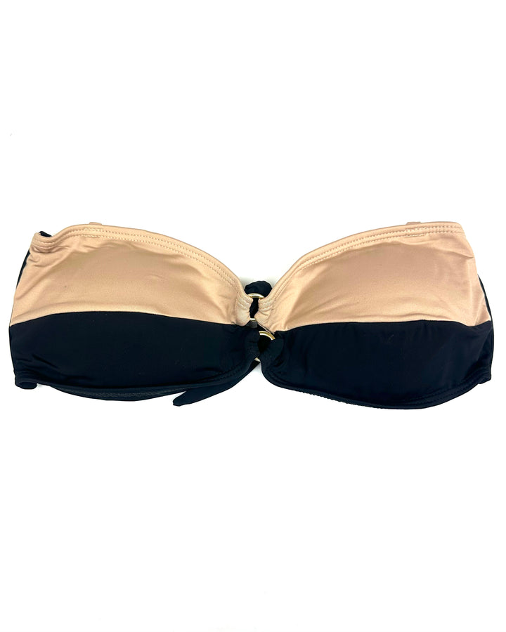 Beige and Black Convertible Bikini Top - M, L
