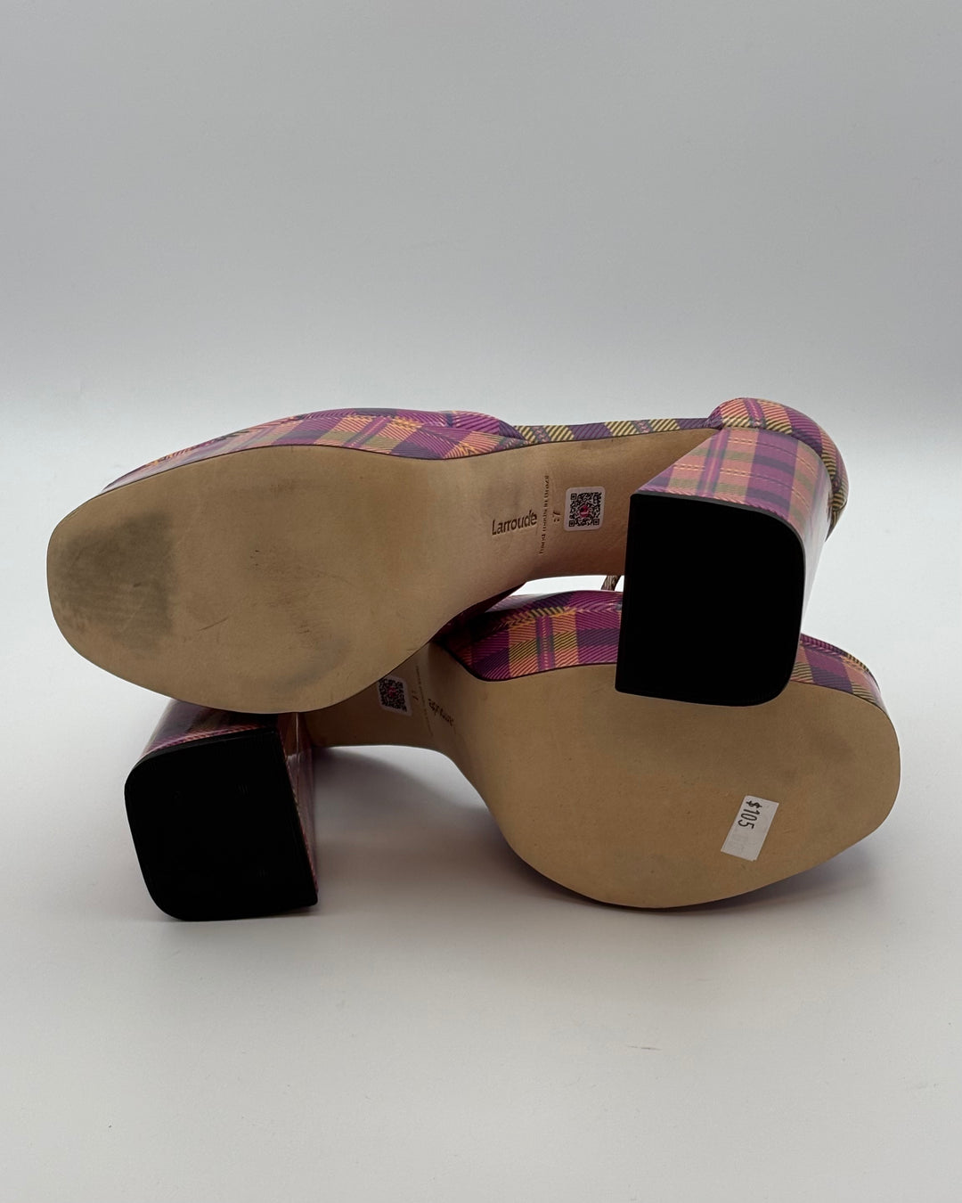Purple Plaid Platform Heels - Size 7 and 7.5
