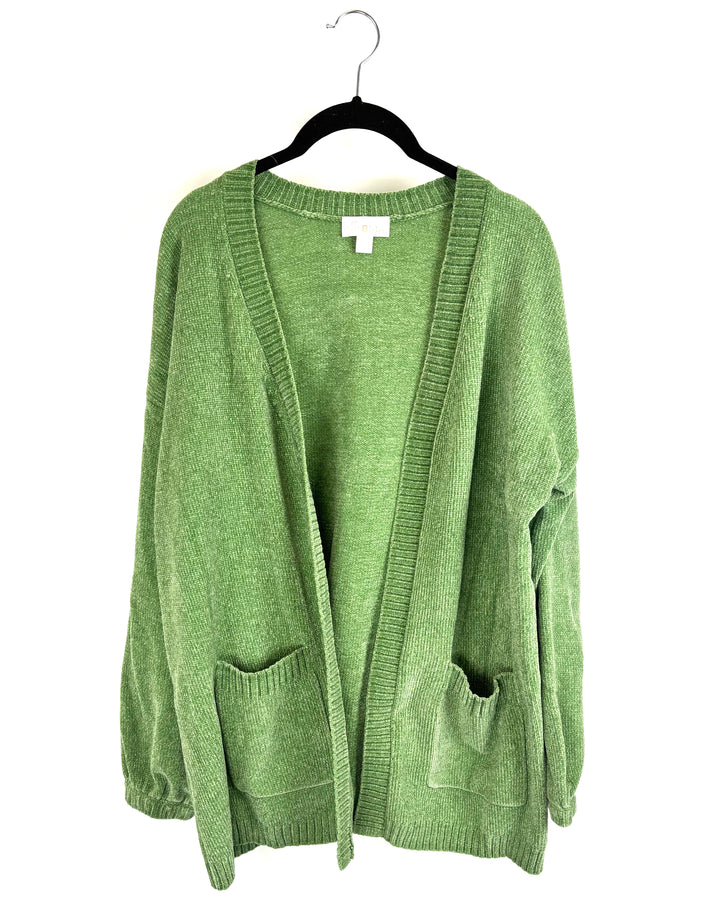 Plush Green Cardigan - Size 6/8