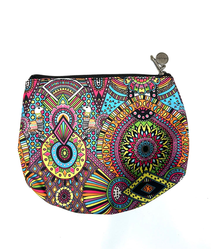 Multicolor Neon Abstract Design Small Pouch