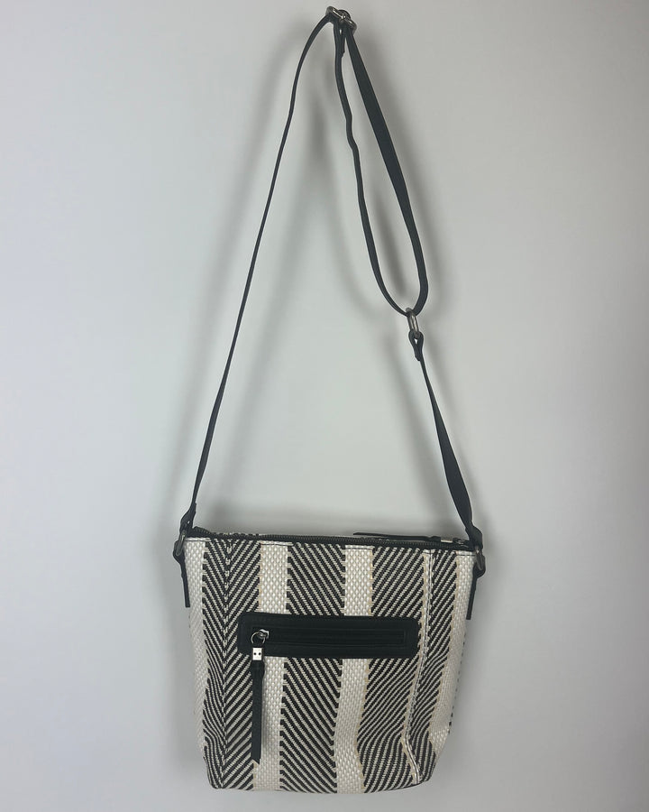 Black, White, and Tan Crossbody Bag