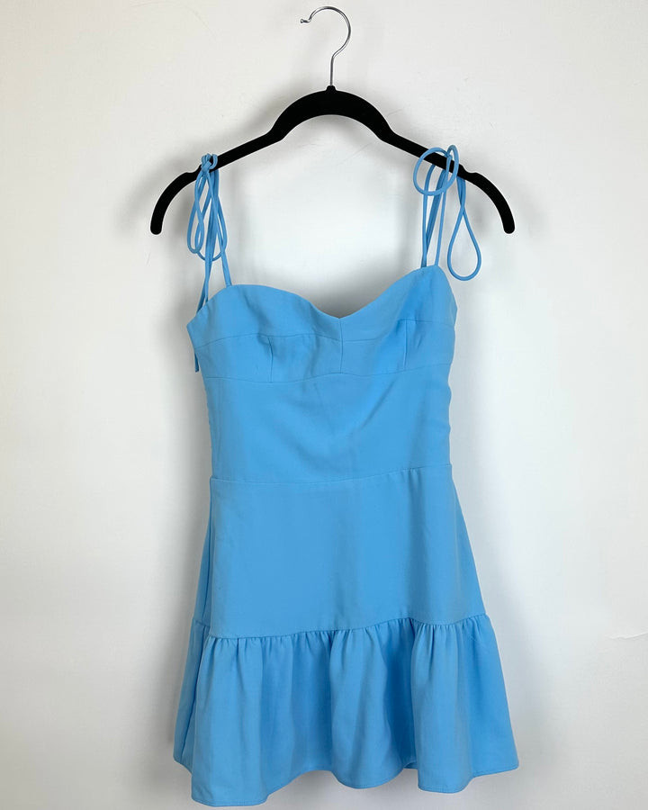Amanda Uprichard Sky Blue Ruffle Dress - Extra Small