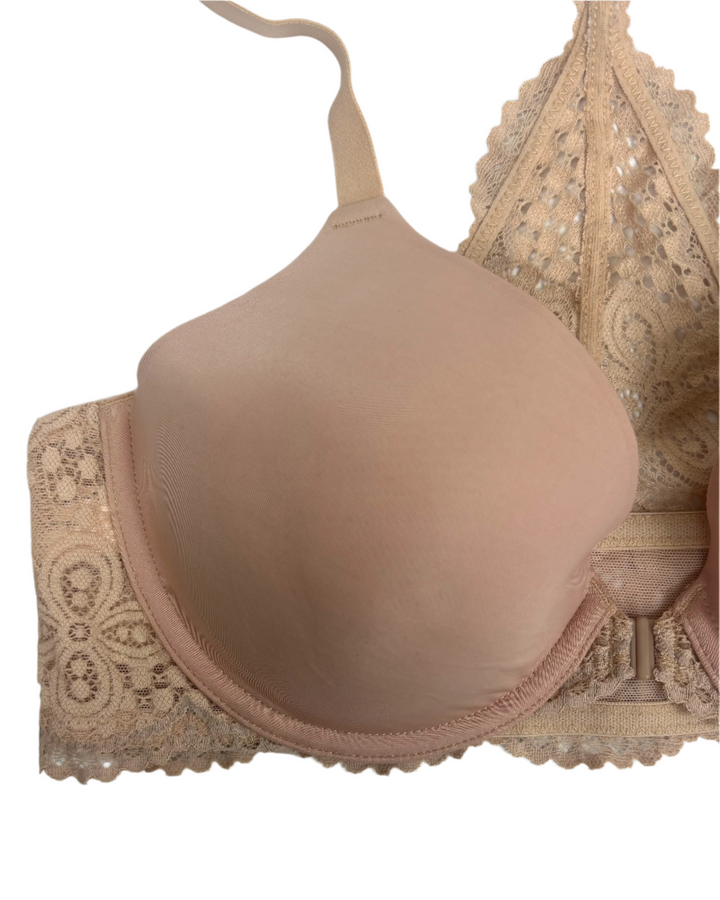 Nude Pink Lace Racerback Bra- 34B