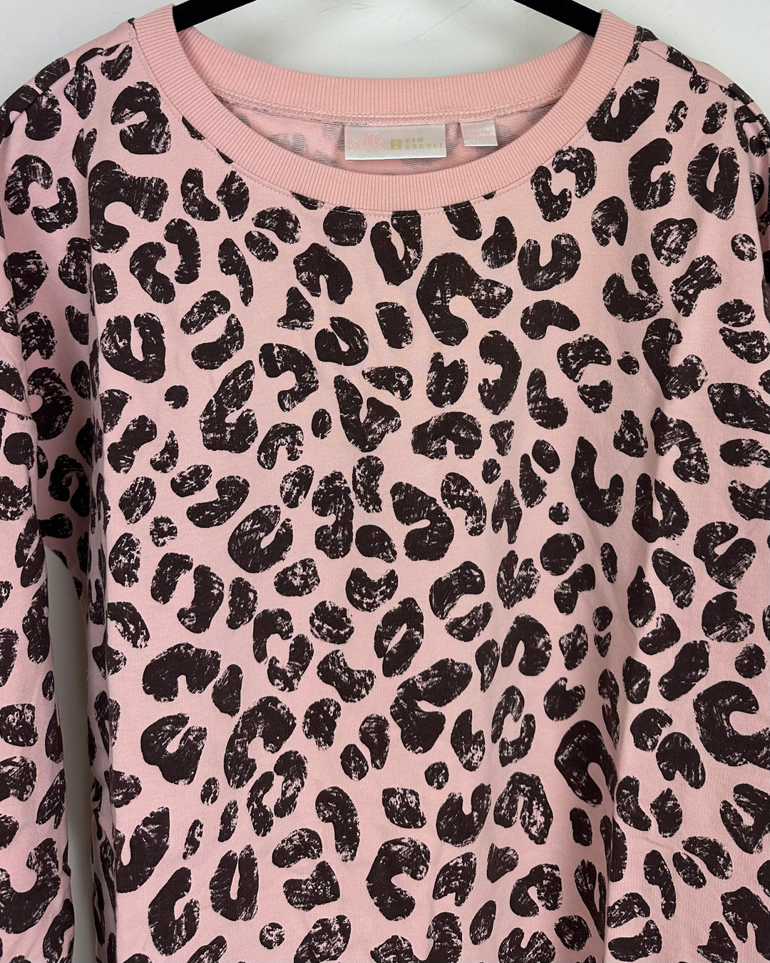Pink Leopard Print Top - Size 6/8
